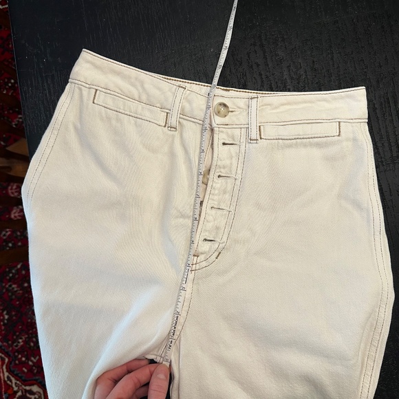 Reformation Lexi High Rise Wide Leg Jeans - Ivory - Size 25 - Picture 2 of 6